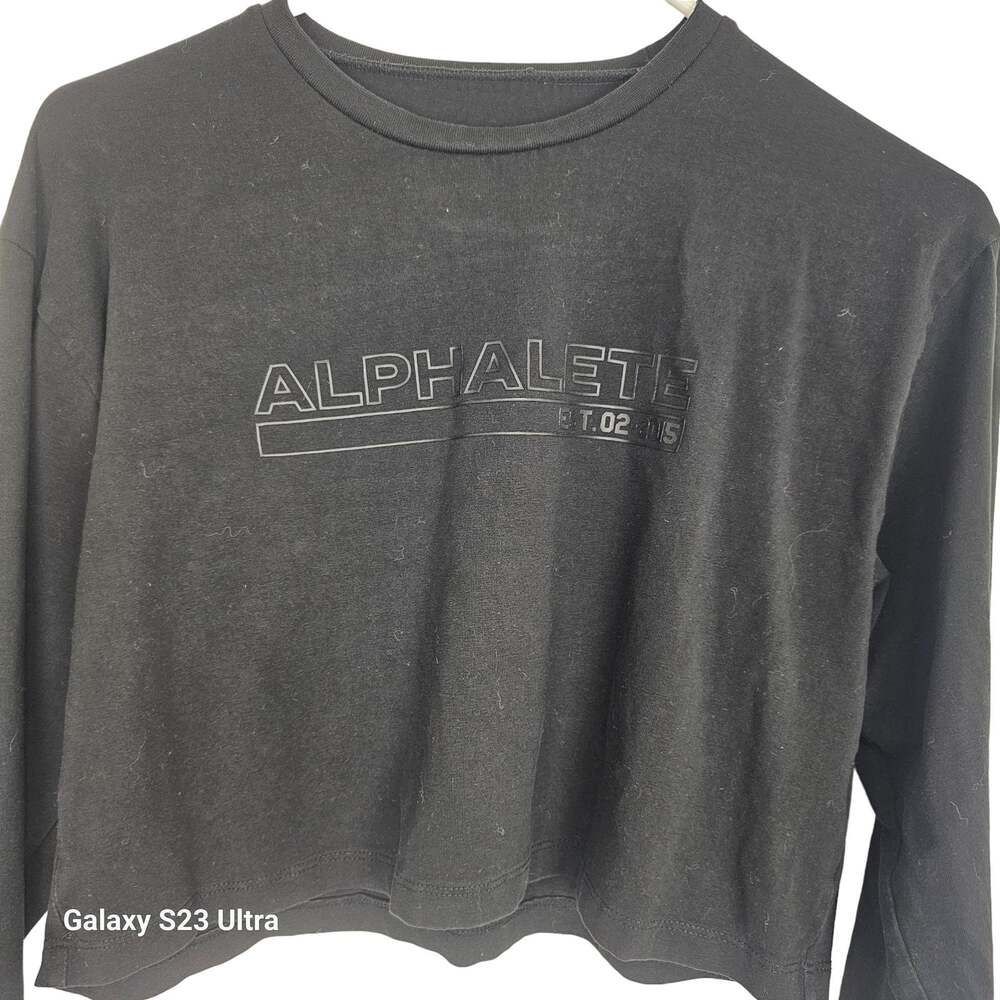 Alphalete Womens Crop Top Sz S Stretch Sporty Active Athletic Gym Dance Wicking
